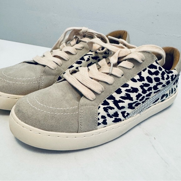 Customized Rhinestone Gray Leopard Platform Sneakers..Bling, Bling! - Picture 8 of 17